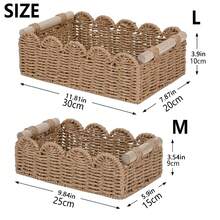 1pc Paper Rope Fan-Shaped Storage Basket, Bohemian Style Decorative Basket, Suitable For Home, Living Room, Bedroom, Bathroom Shelf, Coffee Table, Shelves, Can Be Used For Storage And Decoration, Can Hold Tissues, Vases, Scented Candles, Miscellaneous Items - Multicolor - View 4