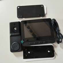 1个智能无线可视门铃摄像头，带报警功能 - 支持双向语音通话，用于家庭安全监控。配备夜视功能、可充电电池、可视门铃和对讲系统，提供极致的居家安全保障。适合作为节日礼物、万圣节礼物、圣诞节礼物、父亲节礼物、母亲节礼物、朋友礼物。 - 彩色 - 查看 12