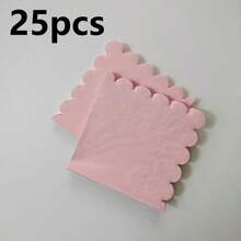 25/50/100 chiếc khăn giấy ăn cocktail 2 lớp màu hồng nhạt hình vỏ sò dùng cho tiệc cưới, tiệc chia tay thời con gái, tiệc sinh nhật, kích thước 5 x 5 inch - Hồng - Xem 5