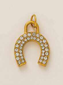 1件新款时尚不锈钢辣椒、马蹄铁、心形、五角星、太阳、贝壳造型吊坠，18K镀金，DIY饰品配件，可作项链、手链、钥匙扣，易于搭配，也可作为精致吊坠佩戴。 - 金色 - 查看 9