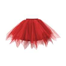 Christmas Punk Style Tutu Skirt For Women, Asymmetrical Hem, Fluffy, Multi-Layer Mesh, Suitable For Holiday, Stage, Party, Performance, Cosplay, Available In White, Black, Red, Pink, Blue - Small Gauze Skirt - View 4