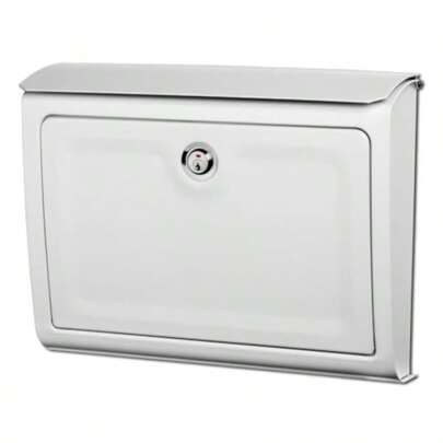 Whitman Locking WallMounted Mailbox For Outside Metal Galvanized Steel Medium Mail Box With Lock And Key Drop Box White