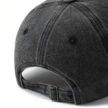 Adjustable Retro Cartoon Cat Print Baseball Cap - Washable Polyester, Black, White, And Yellow Cat Design, Perfect For Outdoor Activities, Fishing, Camping, And Parties, Outdoor Headwear| Fun Design| Durable Headwear - 藏青 - 查看 5