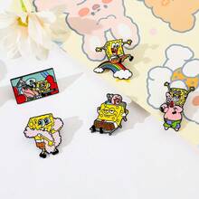 SpongeBob SquarePants 海绵宝宝 1/5 件时尚卡通胸针个性化海绵宝宝珐琅别针金属徽章珠宝服装背包配饰礼物送给朋友 - 均碼 - 查看 9