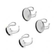 2pcs/Pack Stainless Steel Bezel Setting Rings, Hypoallergenic Rust-Proof DIY Jewelry Ring Base