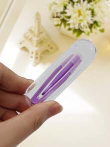 Juego de herramientas para usar lentes de contacto, estuche portátil con herramientas, pinzas de plástico y accesorios para colocar y retirar, mango fácil de agarrar y sin olor, conveniente para poner y quitar los lentes - Multicolor - Ver 2