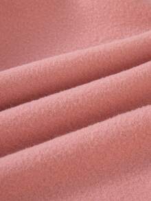 Set de 2 piezas de Top de manga larga de unicolor y pantalón largo, conjunto de sudadera y pantalón de chándal casual, forrado de felpa para otoño/invierno para niñas