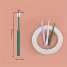 360 度宠物牙刷，适用于狗和猫 - 符合人体工程学设计的手柄，柔软的刷毛，无需电池，清洁牙齿并缓解口臭，有白色、绿色和浅蓝色可供选择，宠物牙齿护理，现代宠物美容，耐用塑料 - 彩色 - 查看 3