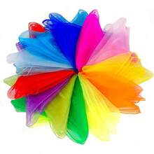 Juggling Scarves, 12 PCS Dance Scarves For Kids Play Silk Scarve For Toddlers Children Movement Music Scarf Magic Tricks Performance Props Accessories Rhythm Band Scarfs 12colors 24 Inches - 12 件 - 查看 12
