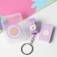 Three Color Morandi Stapler Stapler Storage Box Mini Set. 3.9 * 2.7cm Compact & Adorable, Great For Office, Classroom & Home. Ideal For Binding Docs, Small Packaging. Easy Storage & Portability, Back To School Essential.