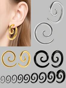 1PC Punk Stainless Steel Snail Spiral Ear Taper Flesh Tunnel Ear Stretcher Ear Nose Expander Stretching Ear Plug Ear Gauge - 1 Piece Of Spiral Ear Expansion - View 11