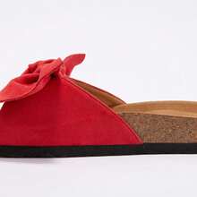 Womens Slip On Flip Flops Ring Toe Strappy Summer Gladiator Flat Sandals - Red - View 4