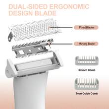 Conduroma 3-In-1 Rechargeable Eyebrow Trimmer For Women & Men – Portable Facial Hair Trimmer With Nose Trimmer Head, Replaceable Precision Cutter Heads And Adjustable 2/3/4mm Comb Lengths For Face, Beard, Eyebrows, Legs & Underarms. - White - View 9