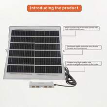 15W Solar Panel With 4 USB Charging Ports, Suitable For Charging Various USB Devices, Simultaneous Charging For 4 USB Ports, Output 1600-1800mA Per Hour, 5M Cable Included