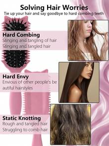 Hair brushes-EU+UK Lược uốn tóc tạo kiểu mới năm 2026 - Bàn chải tạo kiểu tóc xoăn, thích hợp cho tóc ướt, tạo kiểu tóc xoăn độc đáo cho phụ nữ. - Nhiều màu - Xem 7