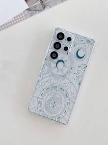 1pc Fashionable Creative Moon, Sun, Planet Pattern Soft TPU Transparent Phone Case, Anti-Scratch, Anti-Fingerprint, Camera Lens Protection Compatible With Apple, Compatible With Samsung, Nothing, Pixel, INFINIX, Redmi - Multicolor - View 2