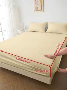 1 bộ ga trải giường cotton 100%, màu trơn, chất liệu dệt may gia đình thoải mái, mềm mại và thân thiện với da, thoáng khí, chống xù lông, phù hợp cho mọi mùa, vừa với giường đơn, đôi, cỡ Queen, cỡ King, có tác dụng bảo vệ nệm, có thể giặt máy, tái sử dụng, thích hợp trang trí phòng ngủ. - Nhiều màu - Xem 38