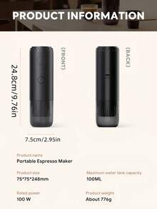 Máy pha cà phê espresso điện cầm tay, máy pha cà phê mini du lịch, thích hợp cho cả đồ uống nóng và lạnh, điều khiển bằng nút bấm dễ sử dụng, máy pha cà phê 2 trong 1 cho ô tô với cổng sạc USB-C, có thể xay hạt cà phê hoặc sử dụng viên nén, lý tưởng cho gia đình, văn phòng, cắm trại, ô tô và du lịch. - 2 trong 1 - Xem 9