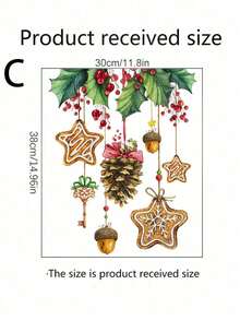 1 Stück Fensteraufkleber Kreative Weihnachts-Cottage-Glocke Aufkleber, PVC-Material, abnehmbar, selbstklebend, leicht abzulösen, geeignet für Fenster-Dekoration, Glas-Aufkleber, Heim-Dekoration, Wandaufkleber, Feiertags-Dekoration, Geburtstags- und Abschlussgeschenk, Raumdekoration, Wanddekoration, Wohnzimmer-Dekoration, personalisierte Aufkleber, Weihnachtsdekoration, Weihnachtsdekorationen, Weihnachtsdekoration