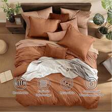 Comforter Set - 7 Pieces Bed In A Bag Queen Bedding Sets With Comforter, Sheets, Pillowcases & Shams, Reversible Bedding Comforters Sets - Lá mùa thu - Xem 2