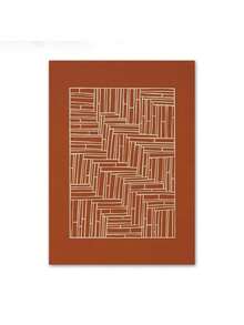 1 pieza Póster de pintura en lienzo de niña en pijama, arte abstracto geométrico con figura impresa, decoración nórdica para sala de estar y hogar