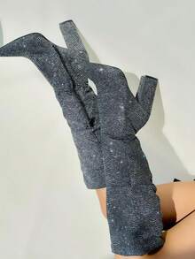 Women Knee-High Boots - Dark Grey - View 3