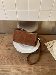 Hatastic Bolsos cruzados de piel de ante premium para mujer, bolso de hombro pequeño con correa ajustable y bolso hobo cruzado, bolso de mano de color café, regalo de Navidad - Café - Ver 8