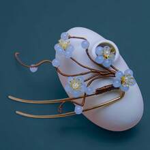 1件韩式优雅装饰发饰，白色仿珍珠梅花金属发夹，长16厘米，不褪色，时尚精致，适合女性和女孩日常佩戴，可用于装饰头发。可伸缩大号U型发夹，女性和女孩发饰，可爱侧梳，发髻延长器，发髻造型器，发髻垫，发夹，发卡，头饰，发型发饰 - 彩色 - 查看 18