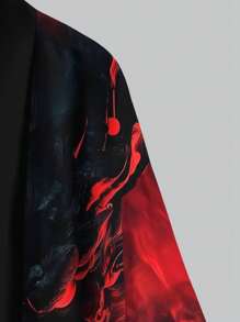 男士休闲开衫，涤纶，休闲夏季风格 - 紅色 - 查看 4