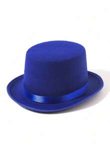 1pc New Magician Top Hat, Black Gentleman Jazz Hat, Korean Fashion Casual Unisex Costume Hat For Halloween - A - View 4