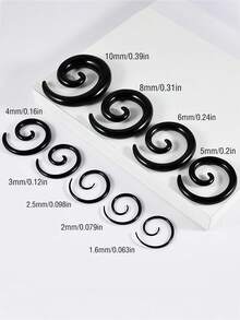 1PC Punk Stainless Steel Snail Spiral Ear Taper Flesh Tunnel Ear Stretcher Ear Nose Expander Stretching Ear Plug Ear Gauge - 1 Piece Of Spiral Ear Expansion - View 9