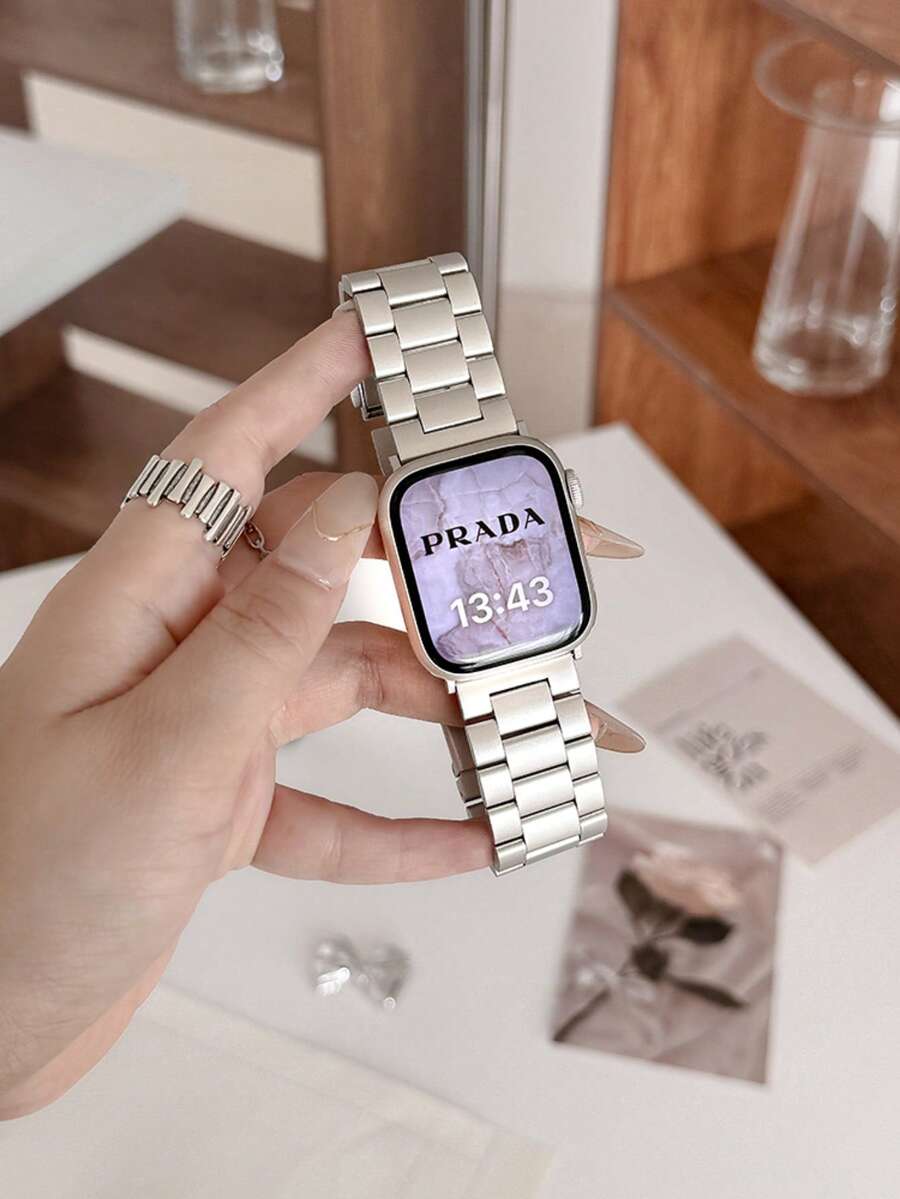 1 chiếc dây đeo đồng hồ bằng thép không gỉ chống oxy hóa, có thể điều chỉnh, thời trang, tương thích với Apple Watch 38mm, 40mm, 41mm, 42mm, 44mm, 45mm, 46mm, 49mm, phù hợp với các dòng Series 11/10/9/8/7/6/5/4/3/2/1/SE, dây đeo đồng hồ thông minh, phụ kiện, quà tặng ngày Valentine và quà tặng cho phụ nữ, dây đeo đồng hồ thông minh