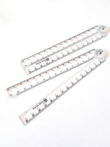 1 pezzo Righello pieghevole trasparente da 30 cm, righello portatile con marcature chiare, righello multifunzione con goniometro per studenti e forniture per ufficio