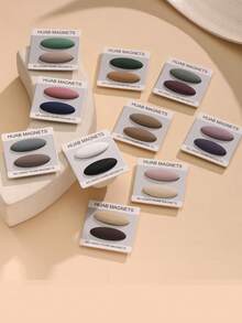 2个纯色锌合金穆斯林头巾磁性搭扣，强力磁铁，椭圆形拇指扣，不脱落橡胶涂层，适合女性日常佩戴，春夏秋冬四季皆宜。 - 橢圓形 - 查看 12