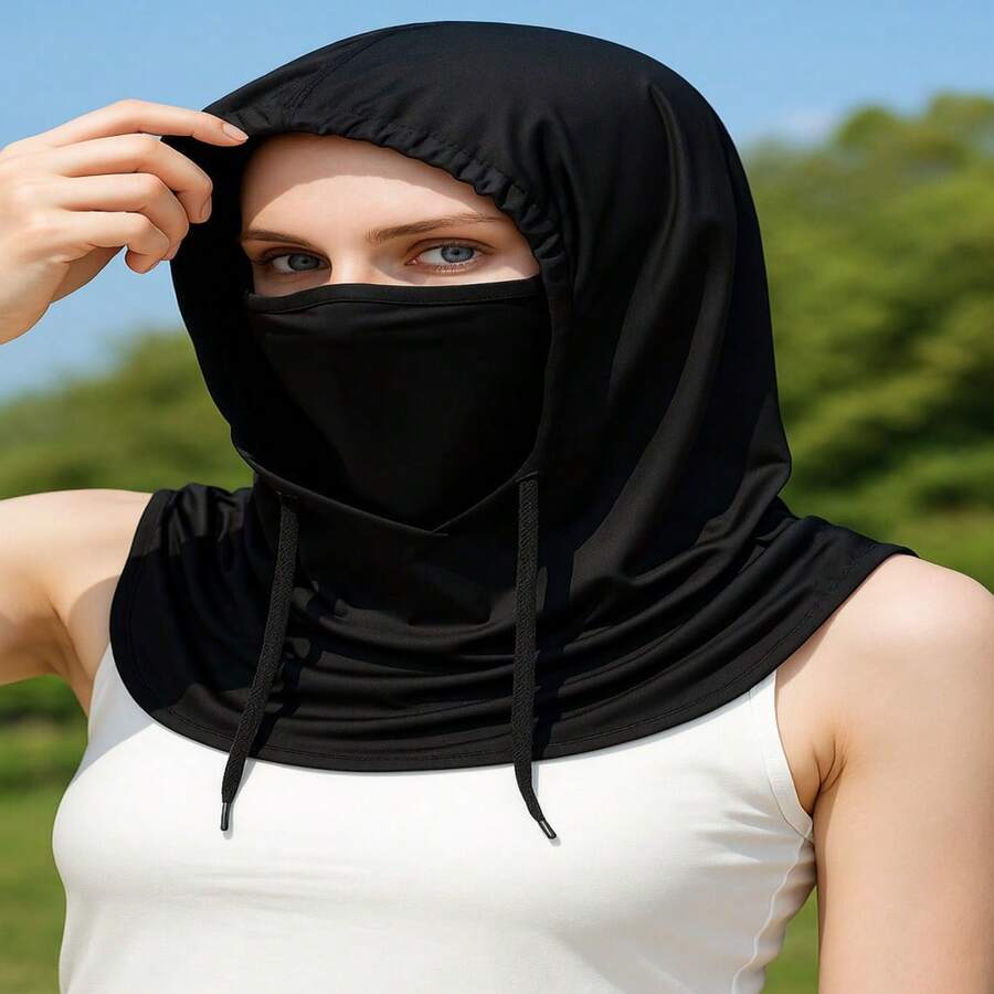 Máscara de Seda 45x40cm UV Protetor Bandana Todas Estações Do Ano Unissex Blindagem Facial - D.K.L