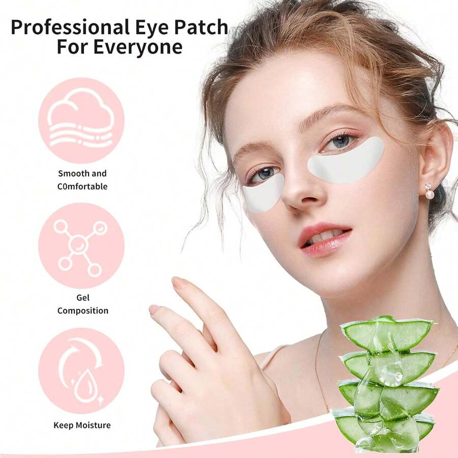 100pcs Eye Pads For Eyelash Extension, Hydrogel Under Eye Patches Without Lint For Eye Lash Makeup And Skin Care Tool - Silver - View 1