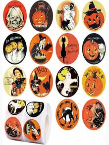 1pc Halloween Fun Sticker Set - Spooky-Cute Skull, Ghost & Scythe Adhesive Labels! Playful & Gratitude-Themed Party Decor Stickers For Girls. Must-Have Self-Adhesive Seals For Gift Wrapping, Treat Bags & Birthday Favors. Features Kawaii Spooky Designs: Smiling Ghosts, Whimsical Skeletons & Mini Scythes.