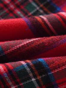 BOARNSEORL Boys' Red Plaid Long Sleeve Shirt With Bow Tie, Fashionable And Versatile For Events And Christmas Parties - Red - View 6