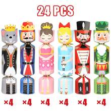 24 Stück Weihnachtsknaller Geschenkboxen mit Weihnachtsmann, Nussknacker, Schneemann, Rentier Muster, Cartoon Weihnachtsform Süßigkeiten Geschenkverpackung für Partyfavors, Weihnachtsdekoration, Weihnachtsgeschenke