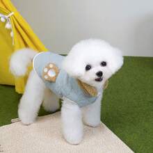 2 piezas Ropa de animal nueva para otoño/invierno, abrigo acolchado y abrigado, ropa para gato/perro, chaqueta cortavientos, ropa de algodón para gato, ropa de animal, ropa abrigada para gato, ropa con estilo británico con correa, pantalones babero nuevos y lindos, ropa abrigada para otoño/invierno