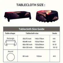 1pc Tablecloth Home Print Table Enchanted Rose And Princess Silhouette Tablecloth - Romantic, Magical, And Fairytale-Inspired Home Decor, Perfect For Special Occasions And Adding A Touch Of - Mixed Colors - View 3