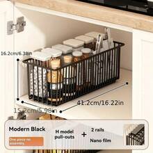 1/2 Stücke ausziehbarer Schrank-Organizer, Schublade mit Gleitkorb für Küchenschränke, Küchen- und Badezimmer-Spülenschublade