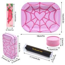 1 Set Elegant Smoking Accessories Kit, Includes Tray, Tobacco Box, Plastic Grinder, 110mm Rolling Machine, 3 Packs King Size Rolling Papers, Complete Set, Simple & Convenient, Suitable For Gatherings, Home, Christmas Gift - Multicolor - View 3