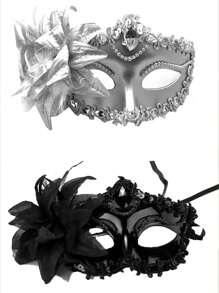 1 件万圣节服装派对面具，黑色和银色花朵玫瑰蕾丝兔子蜘蛛网蝙蝠耳面纱面罩，摄影道具，哥特式蕾丝风格性感内衣配饰化妆舞会面具