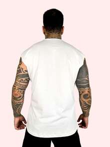 Kit 3 Tank Tops, Stylish Oversized Men's Macho T-Shirt, Bodybuilder, Father's Day - 白色,黑色和灰色 - 查看 3