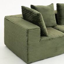 4-Seat Magic Cube Compressed Sofa  – Luxe Corduroy, No Assembly Required, Modular Design, Soft Sit For Primary Living Spaces & Homeowners - Green + 4 Seat - View 9