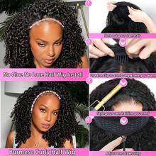 28 INCH Half Wig Human Hair Water Wave Human Hair Glueless Wigs Clip Ins Flip Over Wear Go Wig Invisible Hairline Beginner Friendly - Natural Black - 查看 10