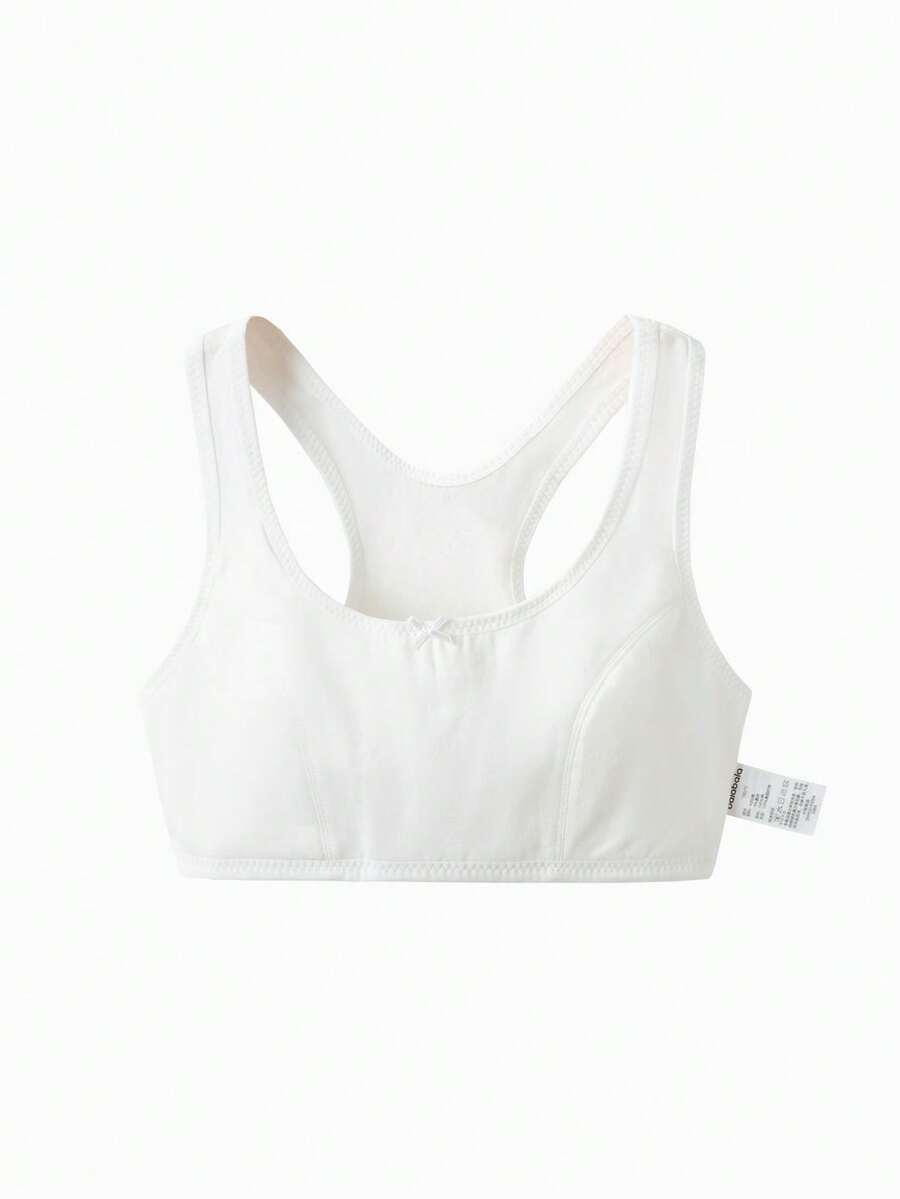 Balabala Girls Training Bra Seamless Anti-Peek Bralette Sports Crop Top - Original White - View 1