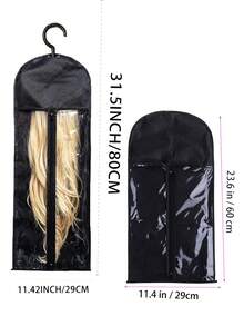 Extra Long Hair Extension Holder & Wig Storage Bag – Waterproof Hanging Organizer With Hook For Hairpiece Storage, Styling & Travel Use - Multicolor - View 3