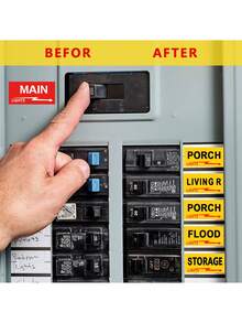 1pc Electrical Box Panel Label, 129 Pieces Per Circuit Breaker Catalog Label, Clearly Identifiable Label Sticker, Weatherproof Fuse Box Sticker, Fuse Box Identification Reminder Sticker, Prompt Sticker - 129pcs/set-2 Sets - View 8